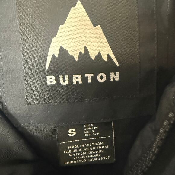 Burton Mens Frostner Dryride 2L Logo True Black Pullover Anorak Small WORN TWICE - Picture 7 of 11